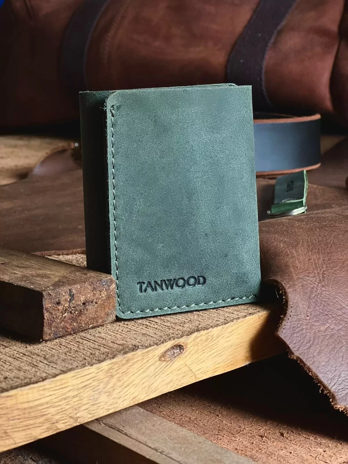 TANWOOD Pure Leather Handcrafted Slimmest Trifold Wallet- Hunter Leather - Image 5