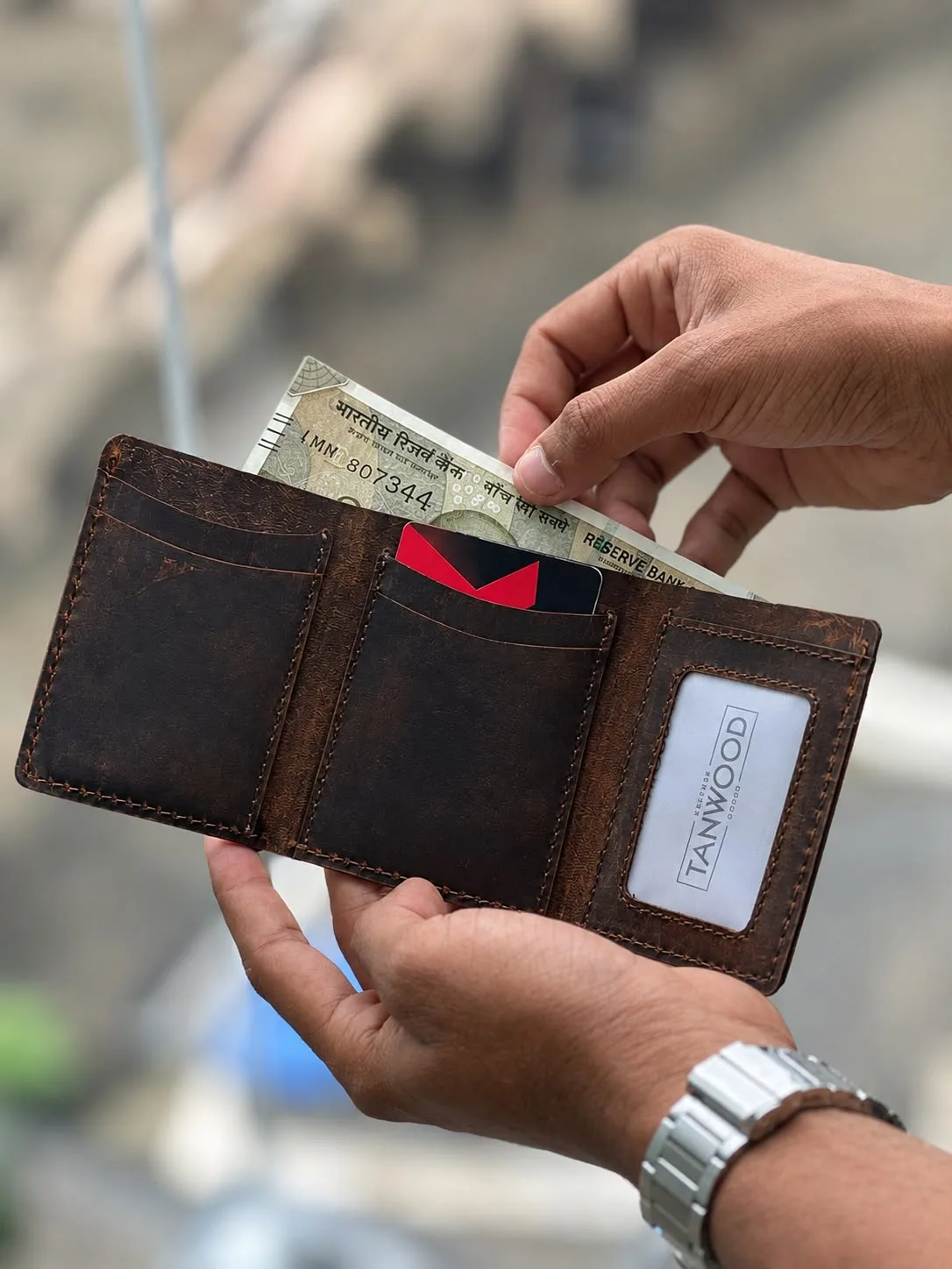 Tanwood Pure Leather Handcrafted Slimmest Trifold Wallet – Hunter Leather