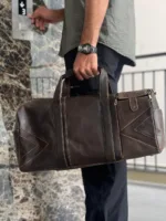 TANWOOD Travel Weekender  Duffle Bag Pure Leather- 30ltr Capacity