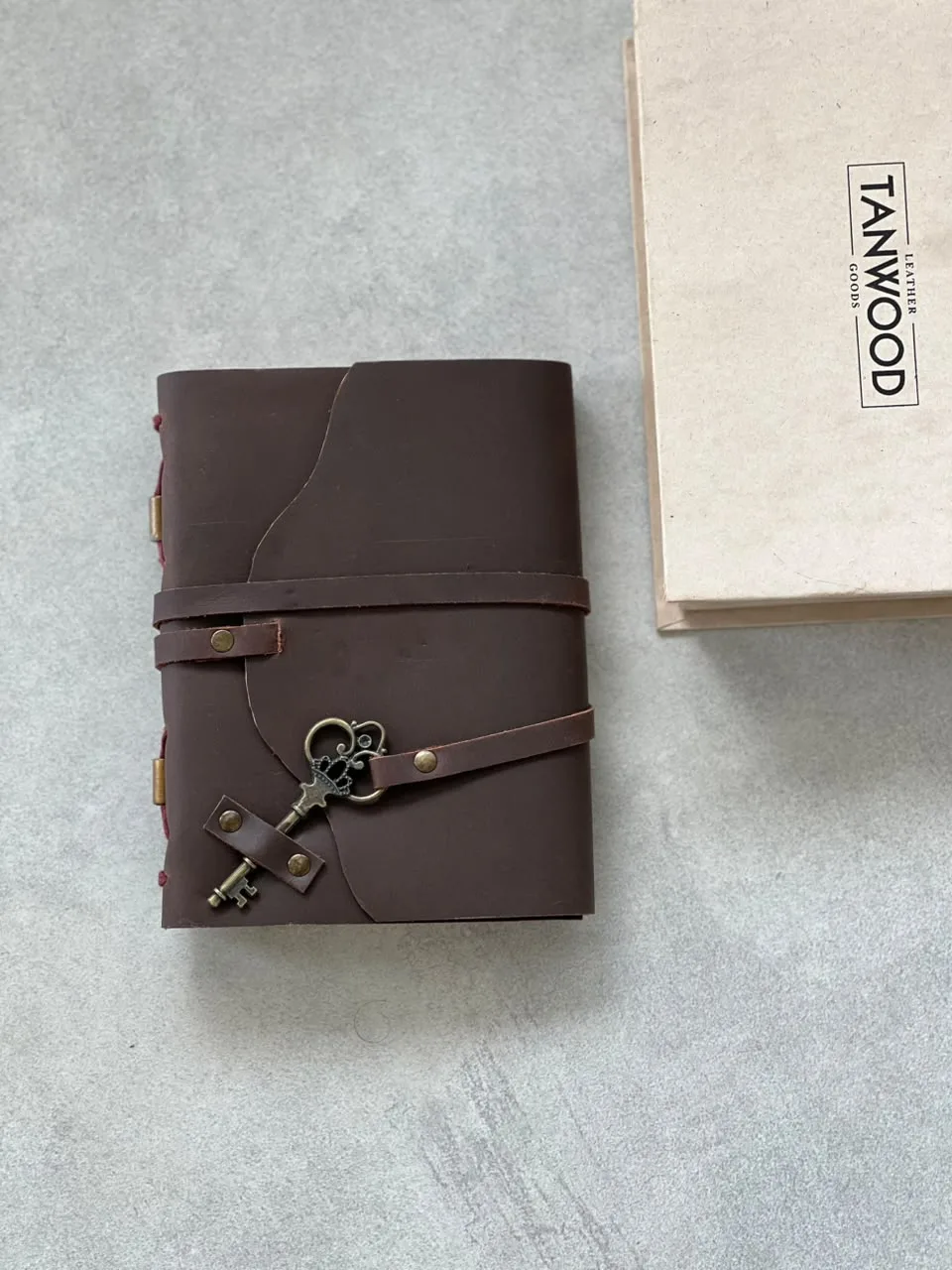 WhatsApp Image 2026-09-24 at 2.35.21 PM TANWOOD Handmade Leather Travel Key Diary/Journal/Paper Notebook/brown - Image 1