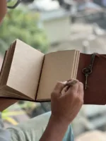 TANWOOD Handmade Leather Travel Key Diary/Journal/Paper Notebook/brown - Image 3