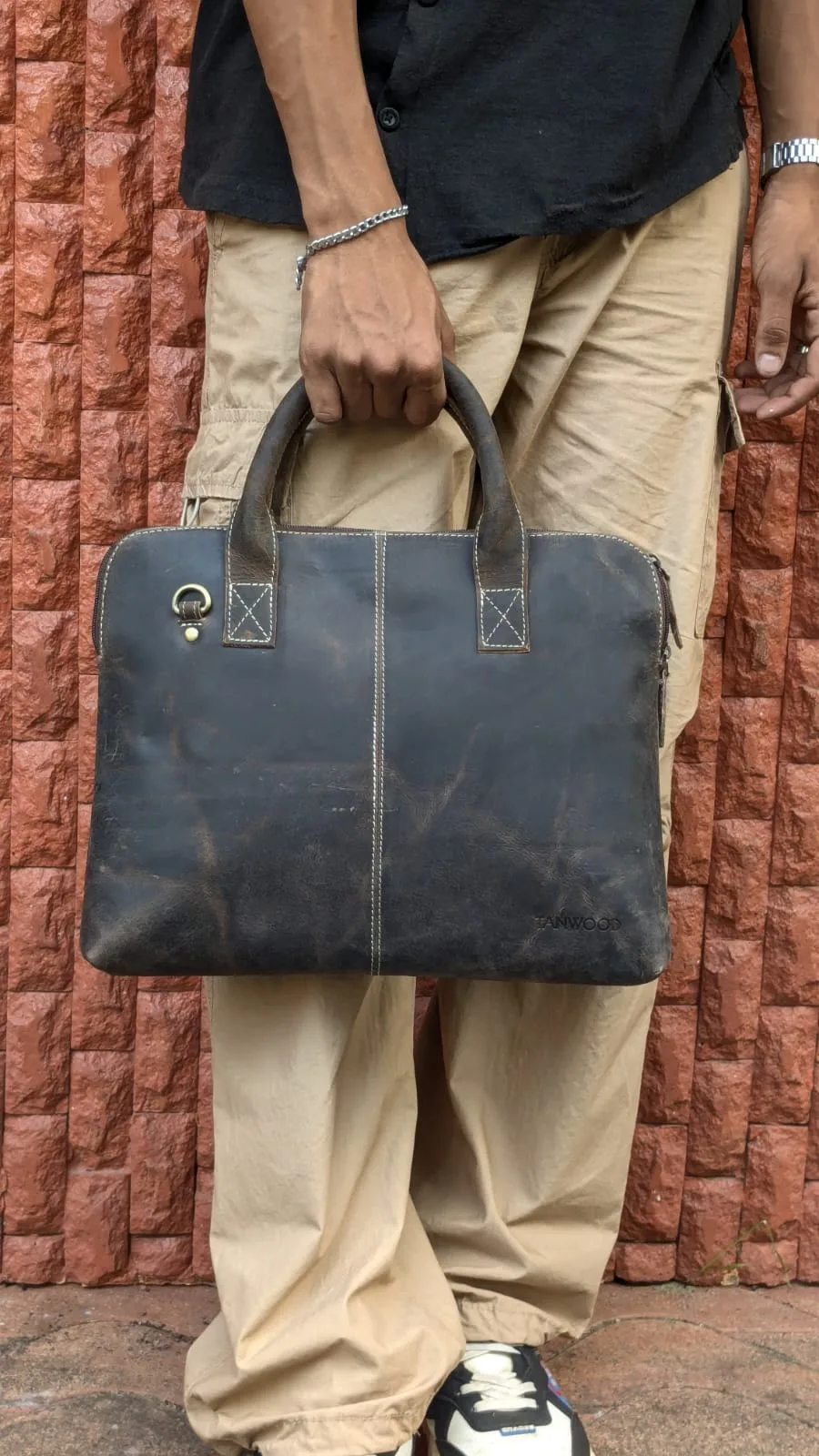 TANWOOD Pure Leather mini laptop bags- up to 14 inch display