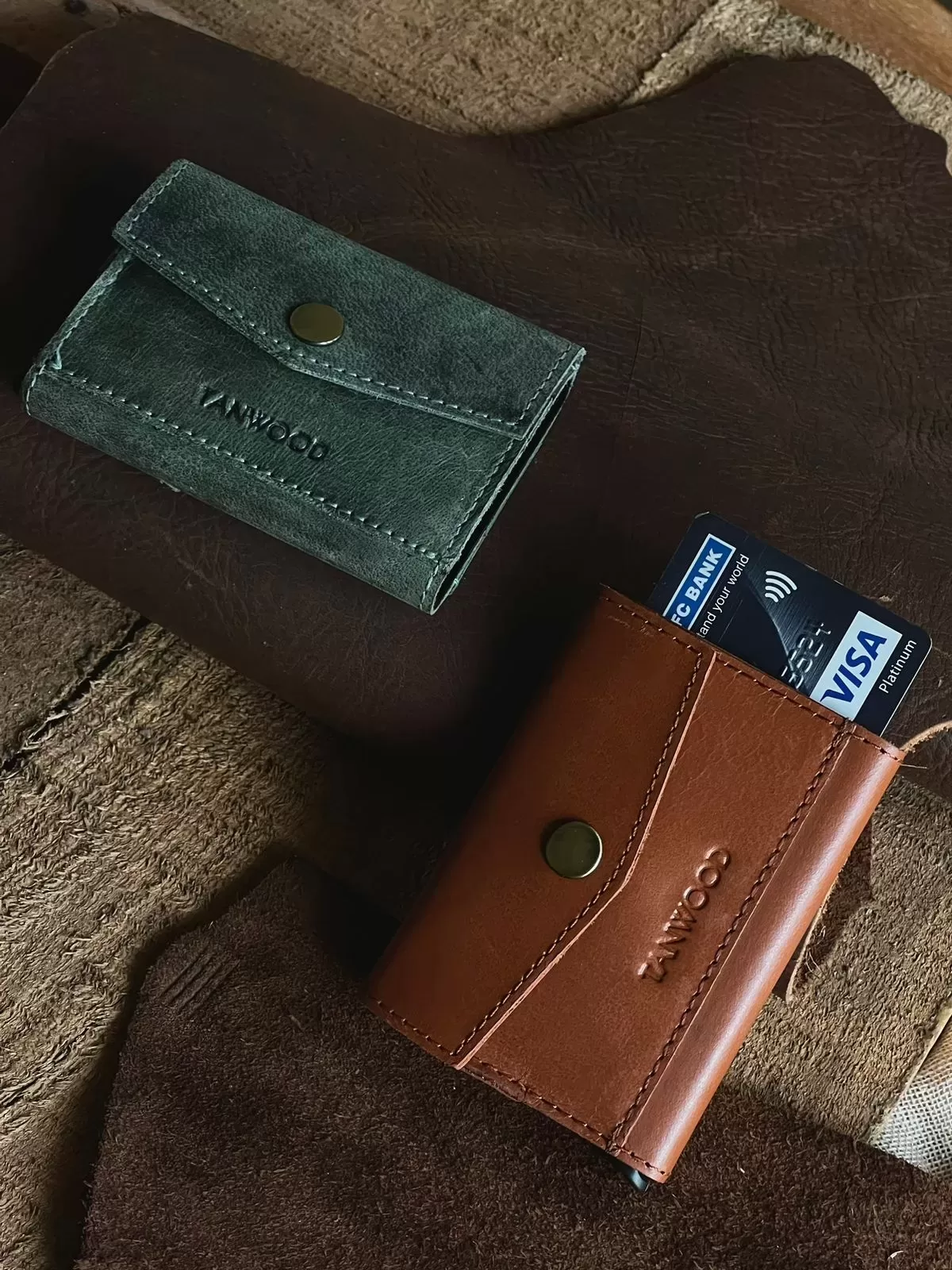 TANWOOD Pure Leather Pocket POP-UP Card Holder Wallet - Image 5