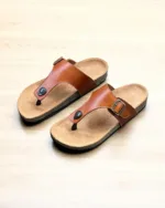 TANWOOD Leather Handcrafted Unisex Slipper - Tan