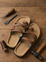 TANWOOD LEATHER Handcrafted  Casual Slipper- Tan