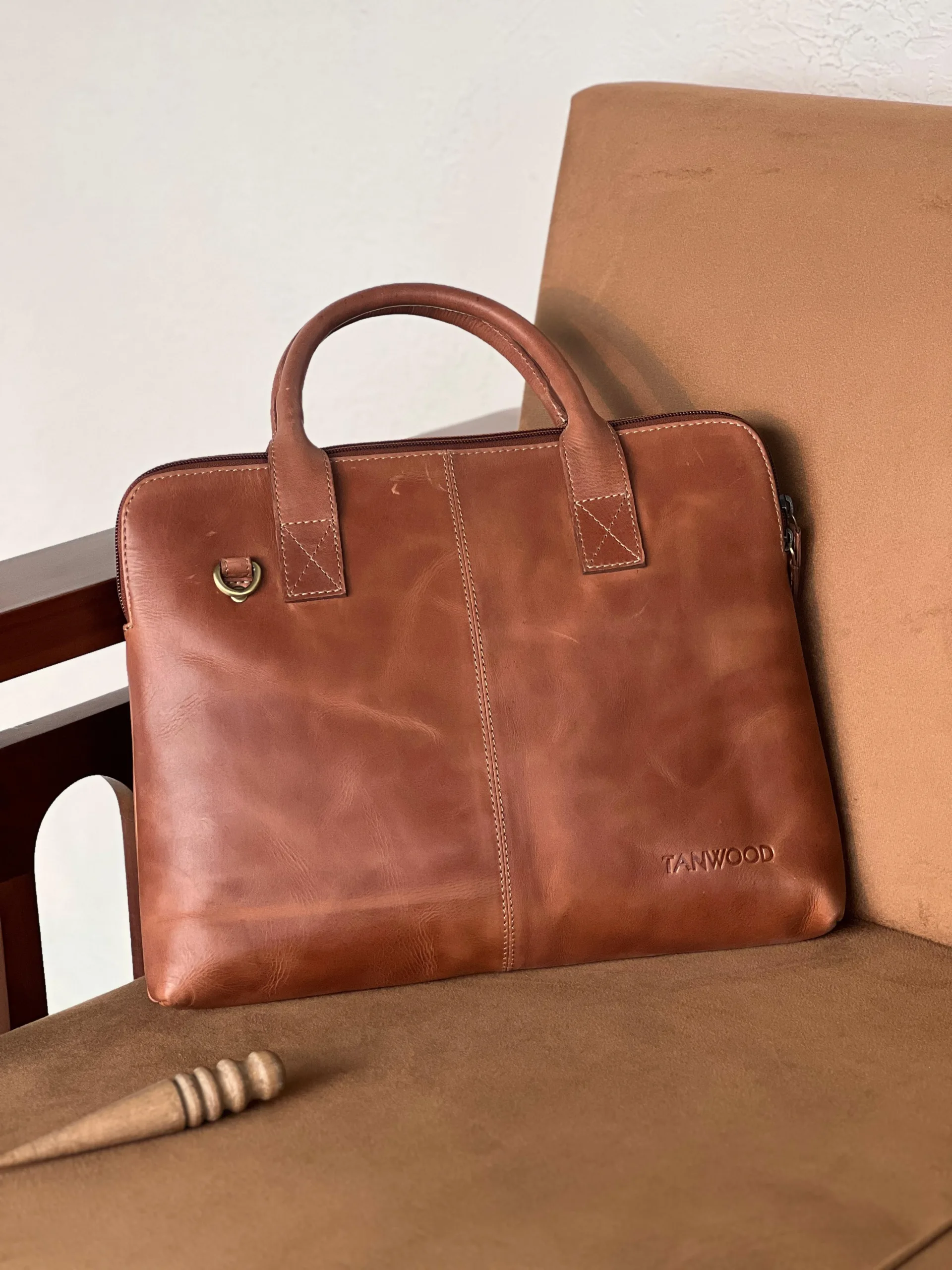 WhatsApp Image 2026-02-21 at 12.45.19 PM (3) TANWOOD Pure Leather mini laptop bags- up to 14 inch display - Image 1