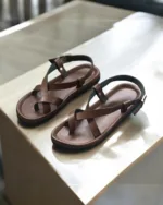 TANWOOD Full Leather Back Strap Sandal - Brown