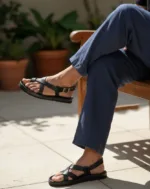 TANWOOD Full Leather Back Strap Sandal - Black - Image 6