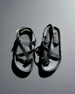 TANWOOD Full Leather Back Strap Sandal - Black - Image 7