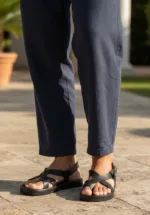 TANWOOD Full Leather Back Strap Sandal - Black - Image 5