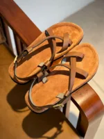 TANWOOD Leather Back Strap Sandal - Tan - Image 2