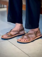 TANWOOD Leather Back Strap Sandal - Tan