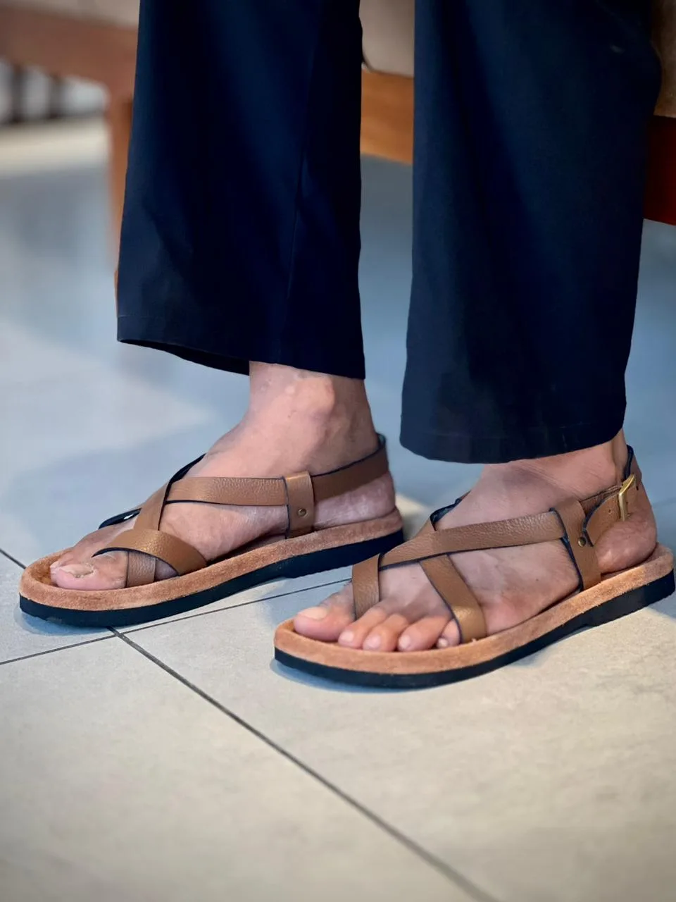 WhatsApp Image 2026-06-23 at 6.48.55 PM TANWOOD Leather Back Strap Sandal - Tan - Image 1