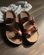 TANWOOD LEATHER Handcrafted Cross Slipper- TAN - Image 2