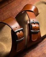 TANWOOD LEATHER Handcrafted Cross Slipper- TAN - Image 3