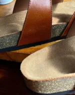 TANWOOD LEATHER Handcrafted Cross Slipper- TAN - Image 4