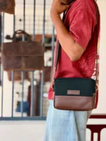 TANWOOD Leather Unisex Messenger  Dopp Kit With - Sling - Image 4