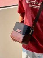 TANWOOD Leather Unisex Messenger  Dopp Kit With - Sling - Image 3