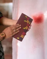 TANWOOD LEATHER Ladies long - wallet with Handwork Flower design