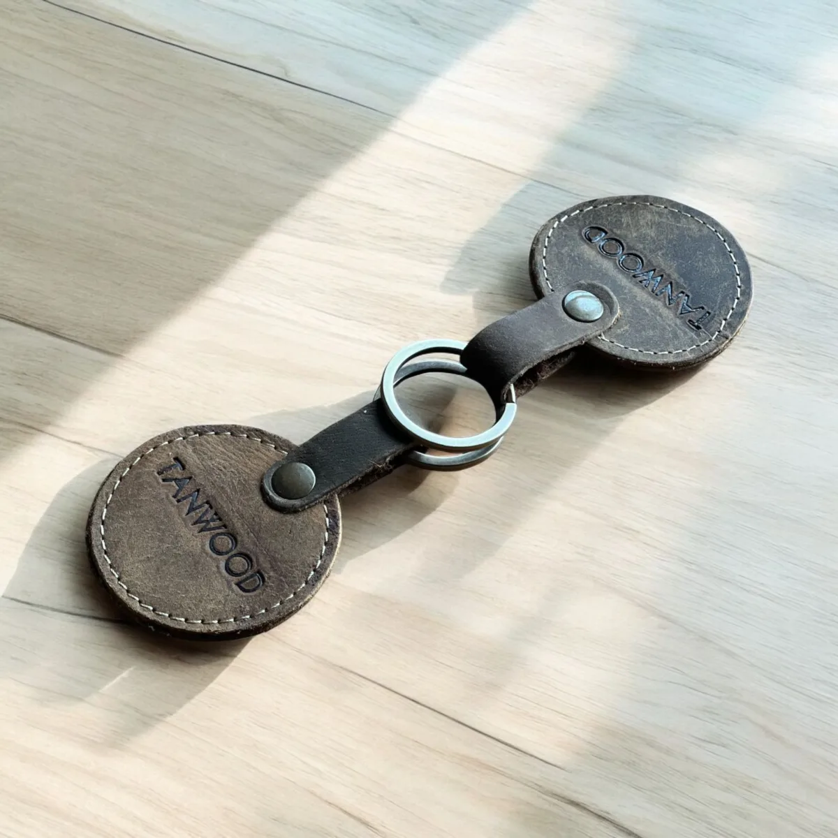 TANWOOD PURE LEATHER Round Keychain - 2pcs - Image 3