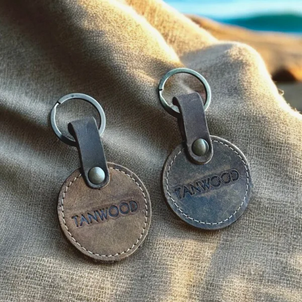 TANWOOD PURE LEATHER Round Keychain - 2pcs