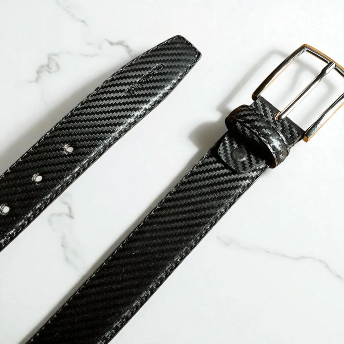 TANWOOD LEATHER CARBON Black - BELT - Image 1