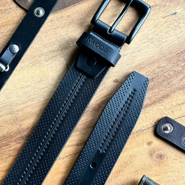 TANWOOD PURE LEATHER HECTOR BELT - Black