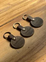TANWOOD PURE LEATHER Round Keychain - 3 PCS