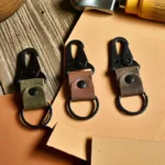 TANWOOD LEATHER RUSTIC BLACK BUCKLE - KEYCHAIN