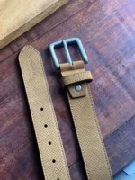 TANWOOD LEATHER NUBUCK Tan - Belt