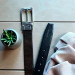 TANWOOD LEATHER Crocodile Reversible Belt - Taiwan Silver buckle