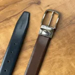 TANWOOD LEATHER Grey Brown Reversible Belt - Taiwan