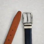 TANWOOD LEATHER Grey Tan Print Reversible Belt - Taiwan