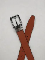 TANWOOD LEATHER Grey Tan Print Reversible Belt - Taiwan - Image 3