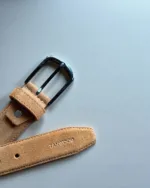 TANWOOD LEATHER black buckle suede Belts - Tan - Image 2