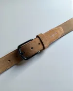 TANWOOD LEATHER black buckle suede Belts - Tan - Image 4