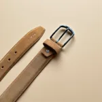 TANWOOD LEATHER black buckle suede Belts - Tan