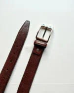 TANWOOD LEATHER Snake Print profile belts - cherry