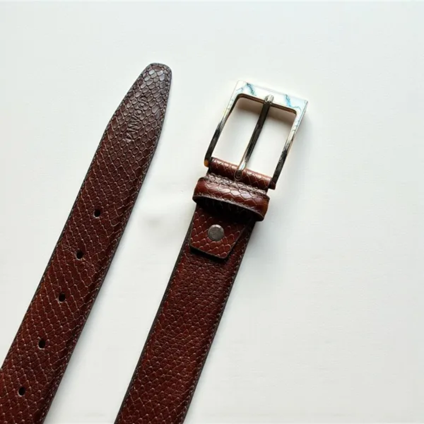 TANWOOD LEATHER Snake Print profile belts - cherry