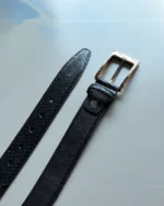 TANWOOD LEATHER Snake Print profile belts - Black