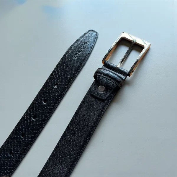 TANWOOD LEATHER Snake Print profile belts - Black