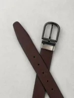 TANWOOD LEATHER Black Brown Print Reversible Belt - Taiwan - Image 3