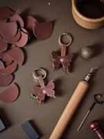 TANWOOD PURE LEATHER Mini – butterfly Keychain