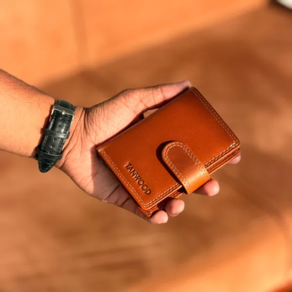 TANWOOD LEATHER Range POPUP Button - Wallet