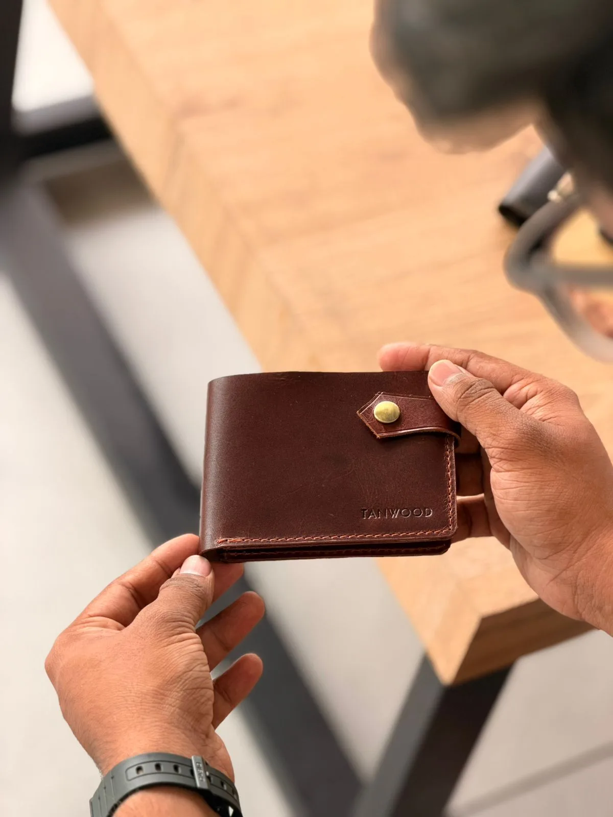 WhatsApp Image 2026-02-21 at 3.01.28 PM TANWOOD LEATHER Button Bifold - Wallet - Image 1
