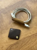 TANWOOD Pure LEATHER Cable Wrap - Organizer 2pcs