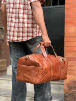 TANWOOD Travel Weekender  Duffle Bag Pure Leather- 30ltr Capacity - Image 10