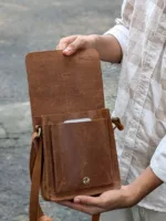 TANWOOD PURE LEATHER UNISEX BOXY Sling - Bag - Image 4