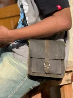 TANWOOD PURE LEATHER UNISEX BOXY Sling - Bag - Image 8