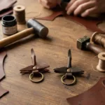 TANWOOD Leather artisan wing keychain